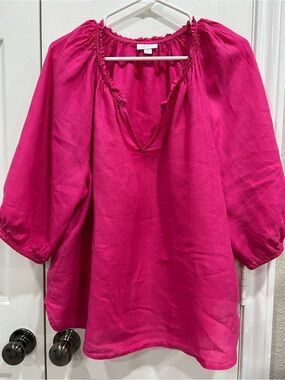 J. Jill Fuchsia Peasant Tunic - Love Linen